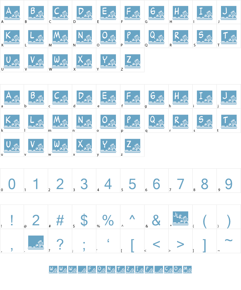 JLR School Slate Font Character