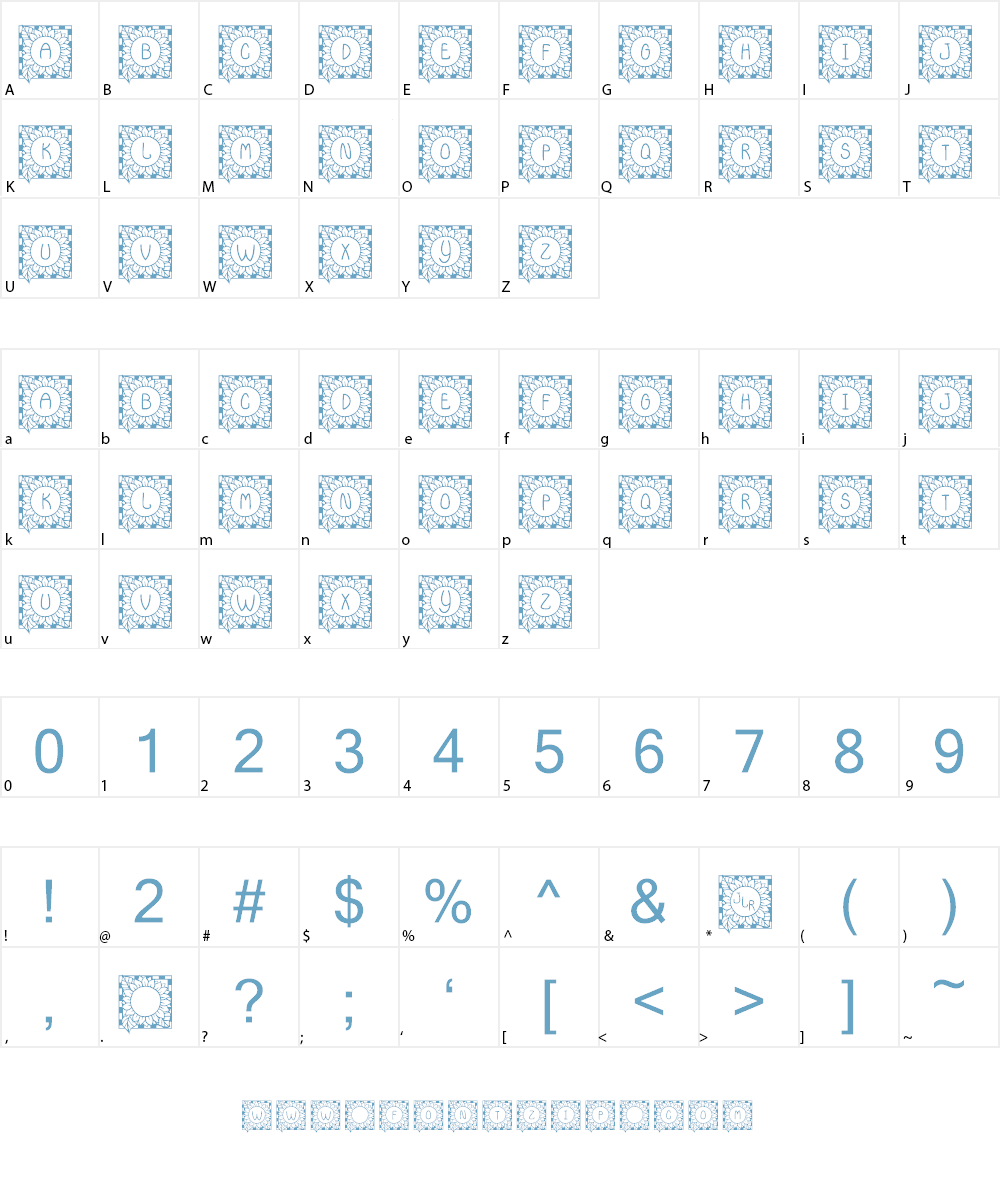 JLR Sunflower Font Character
