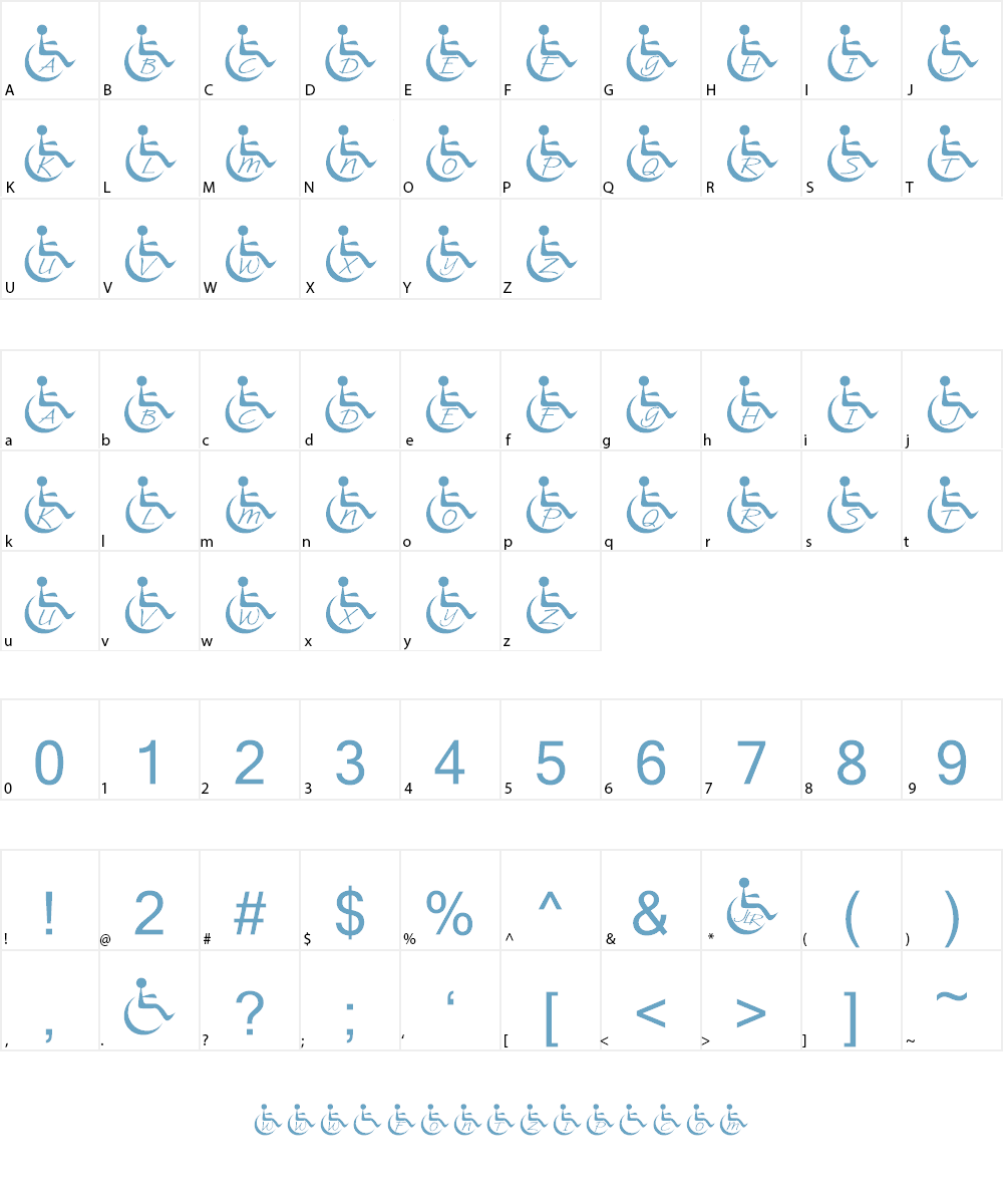 JLR Wheelchair Font Character
