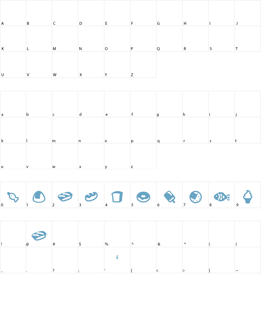 Efoodde Font Character