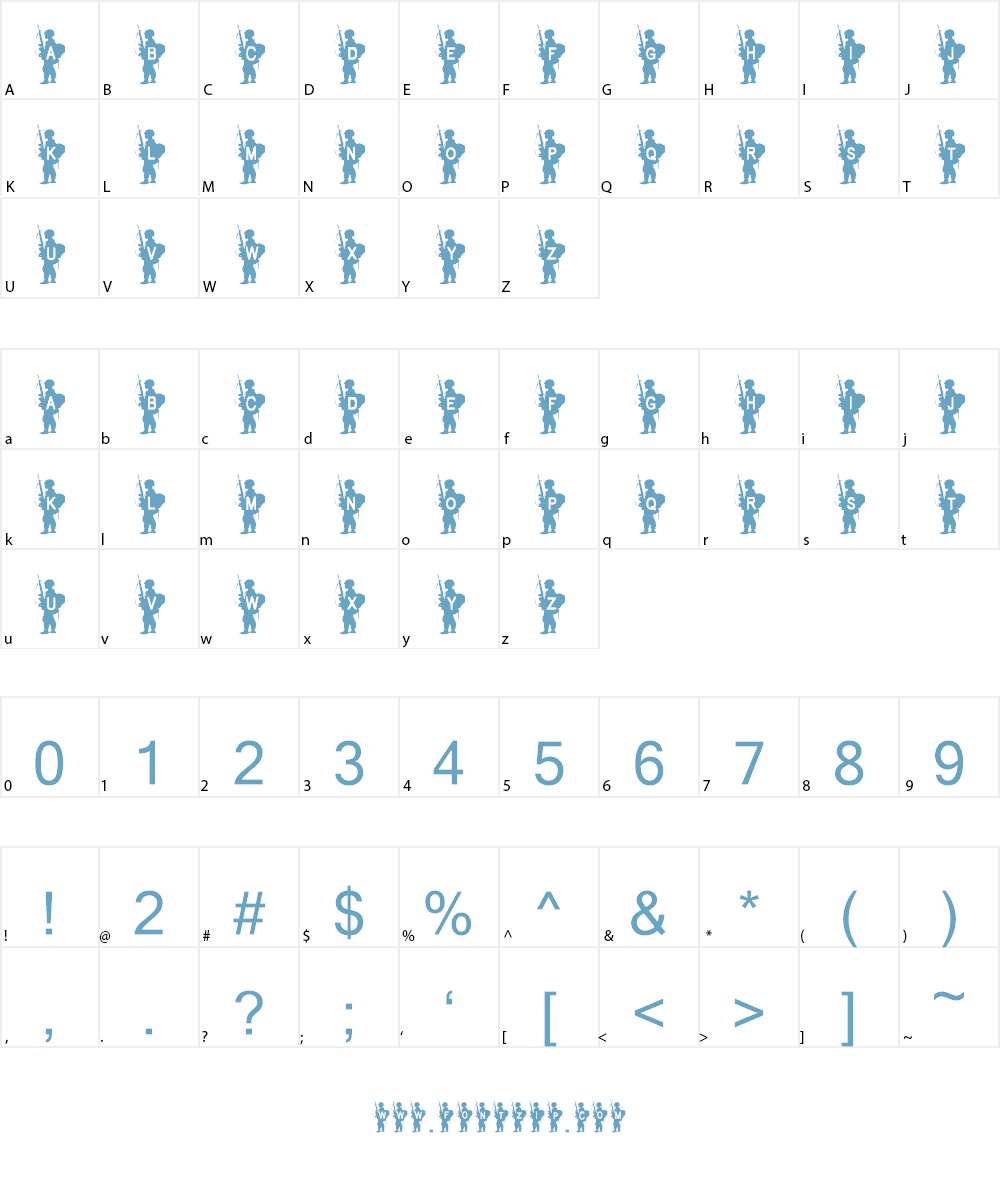 Army Boy Font Character