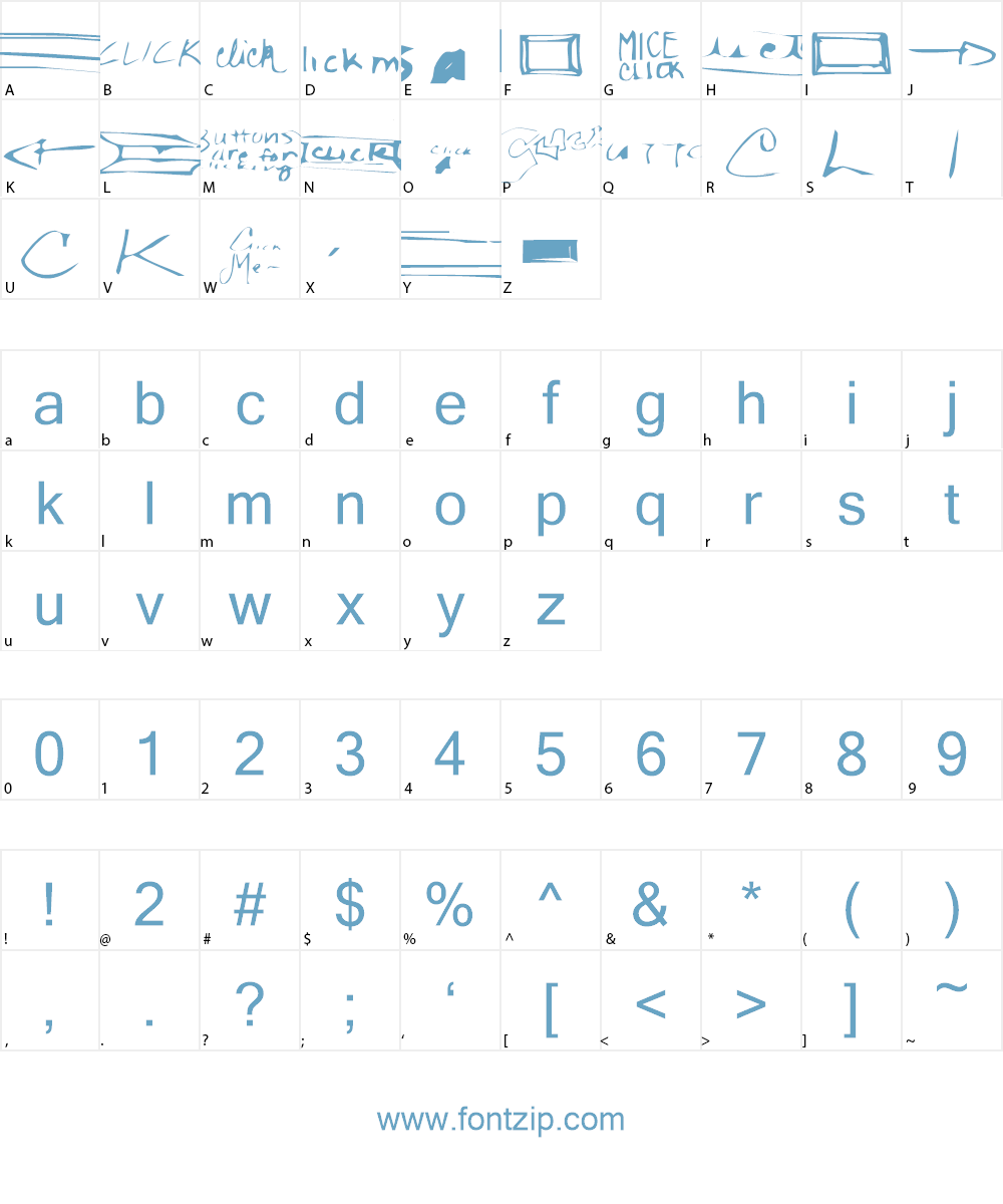 Click Font Character