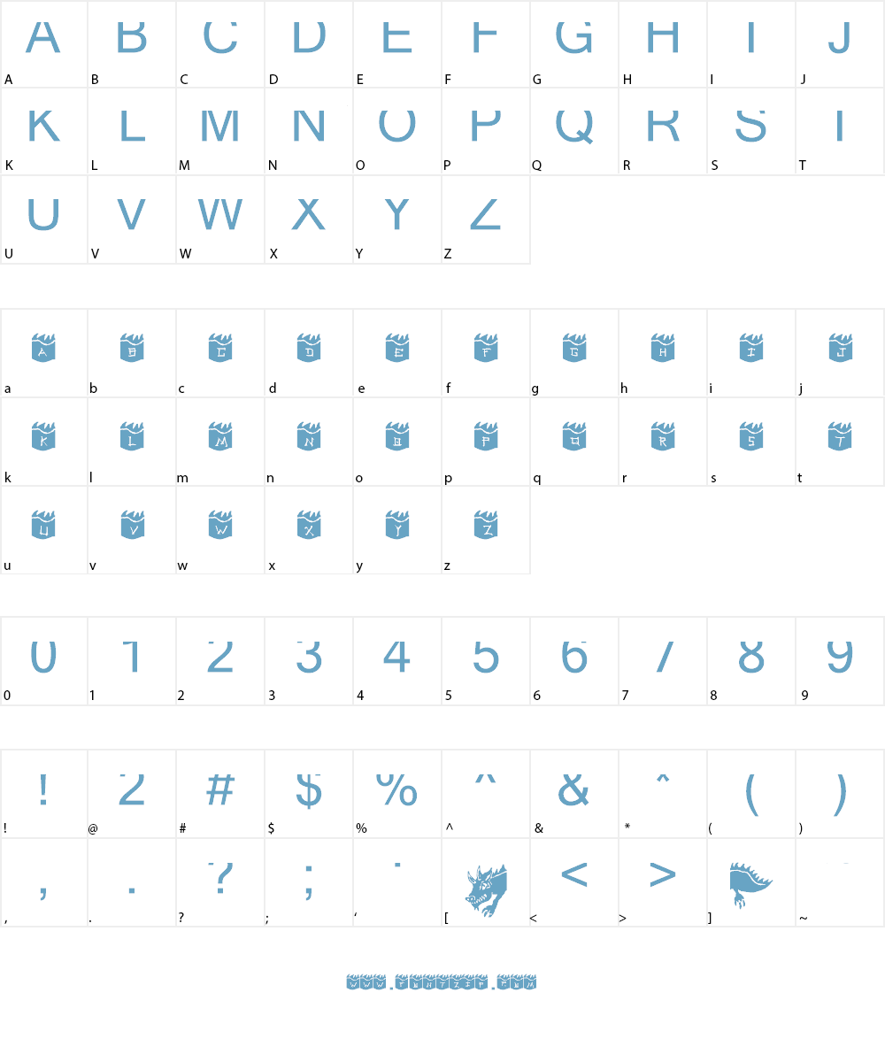 Dragoon Font Character