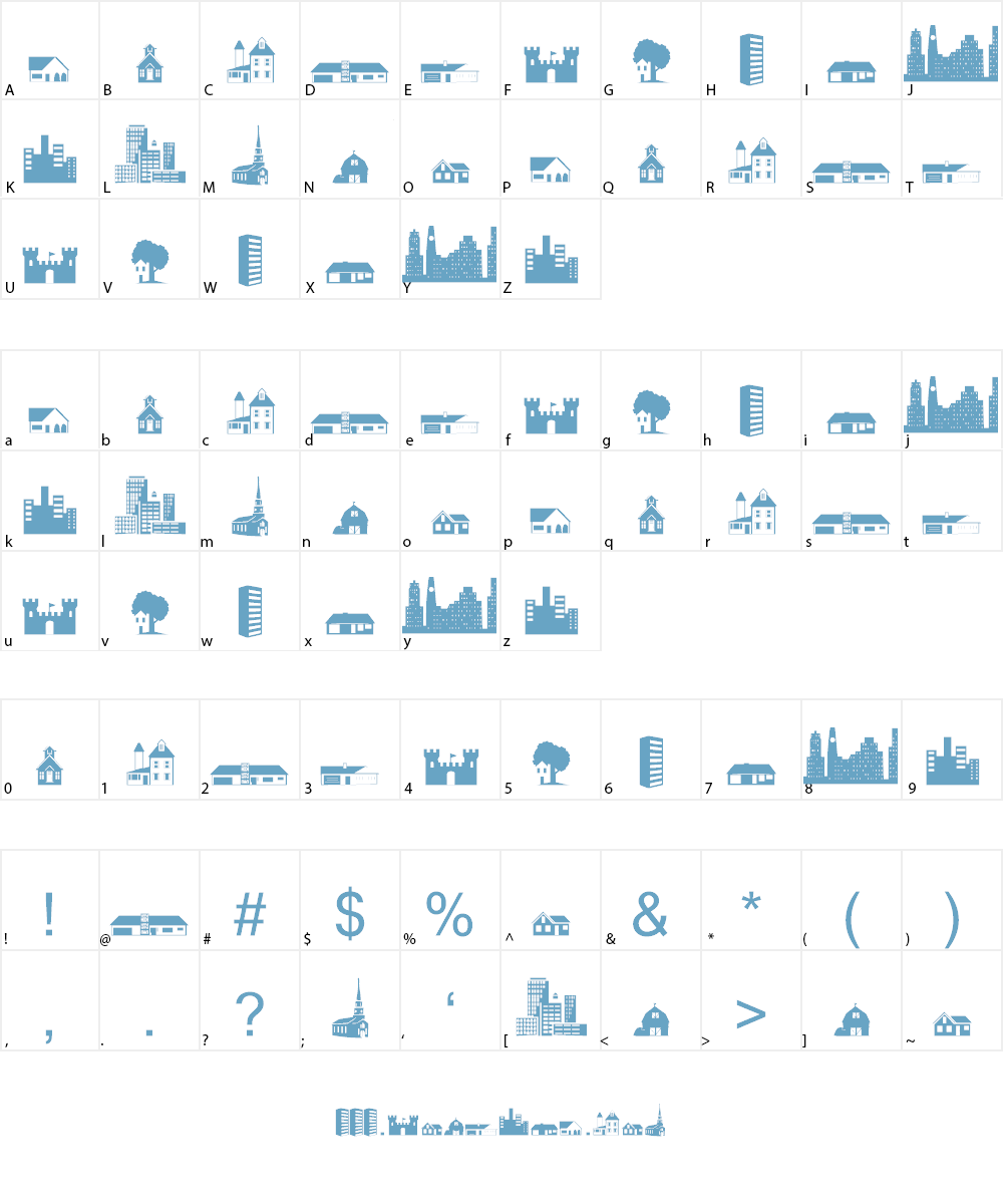Little City 2000 Font Character