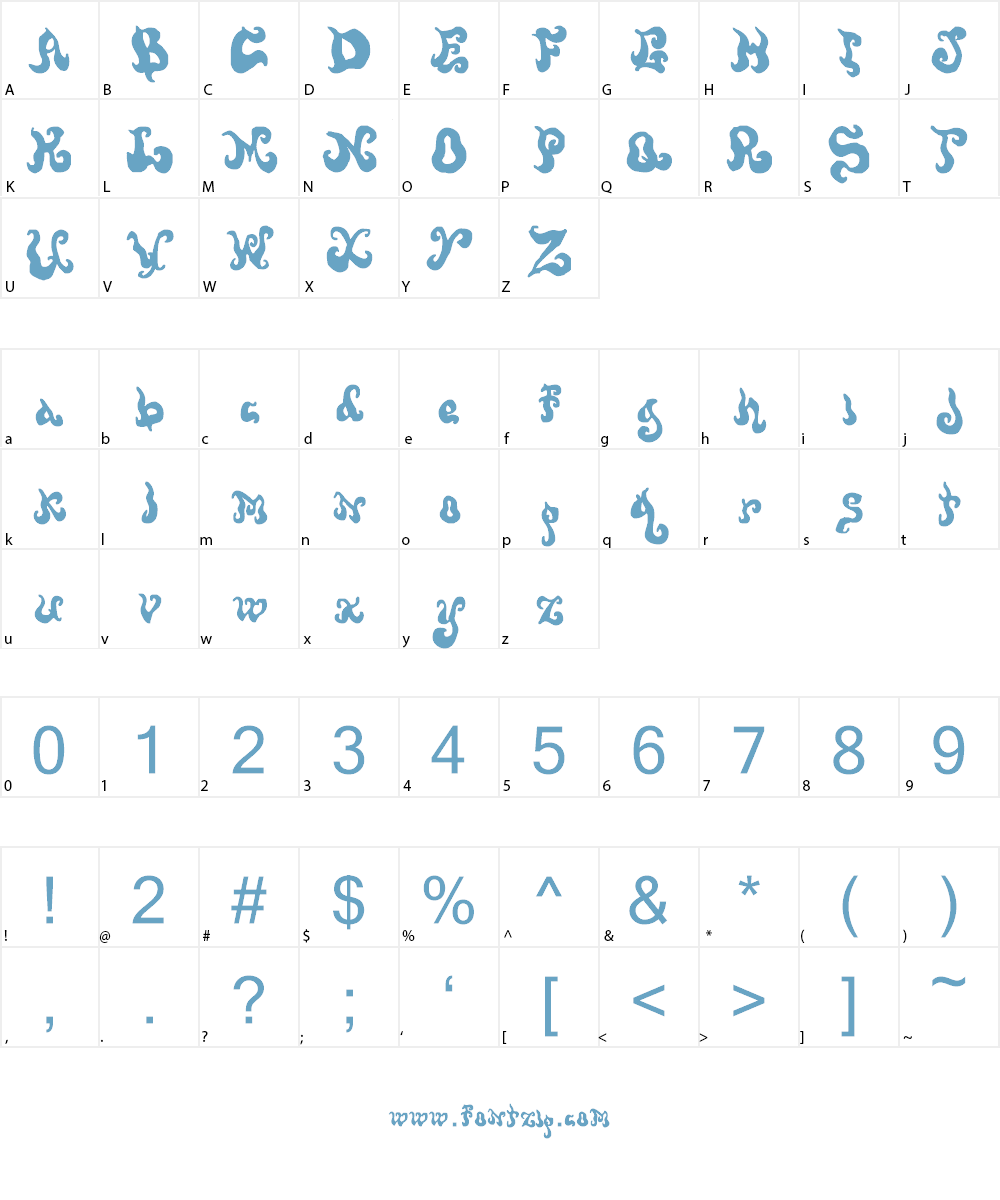 Screwy Melted Wax Font Character