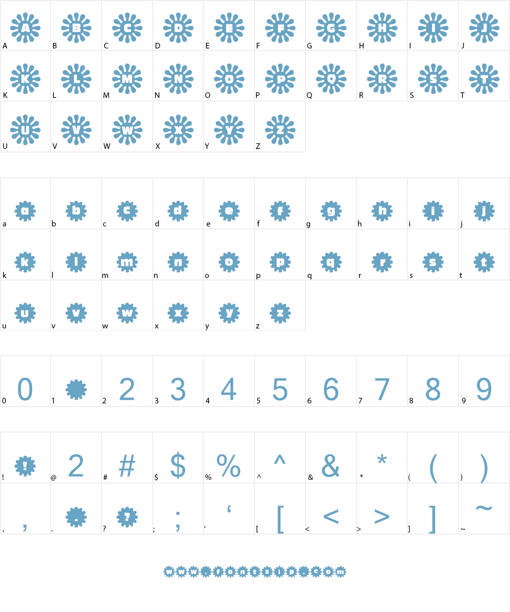 Shower Flower Font Character