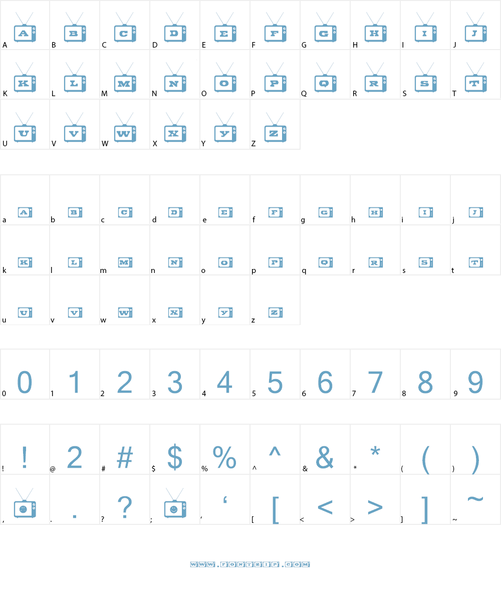 Tiny Tube Font Character