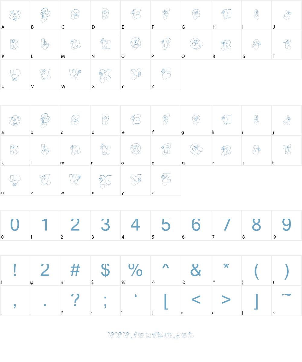 DiddleTheMouse Font Character