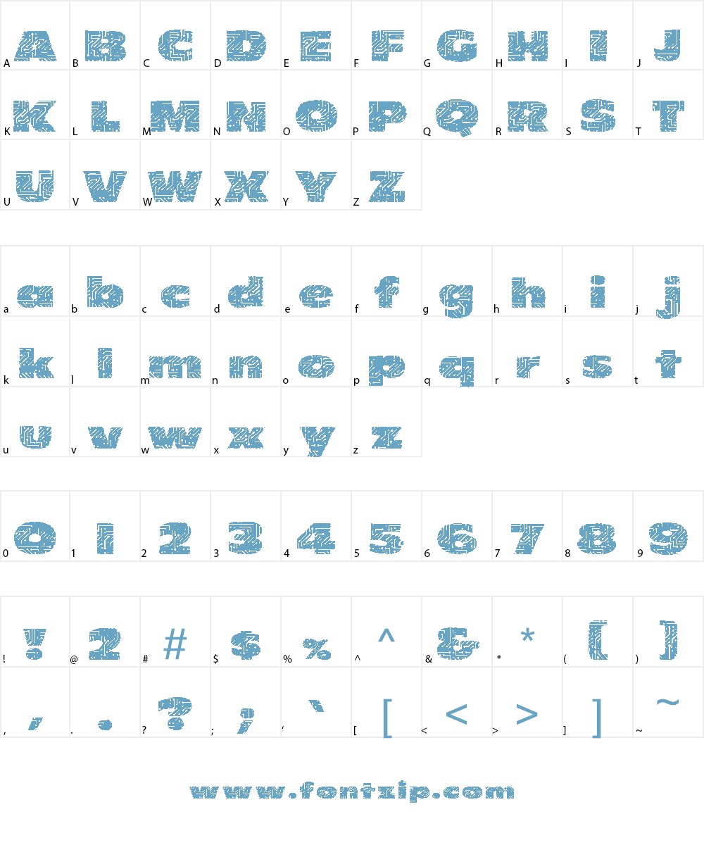 PrintedCircuit Font Character
