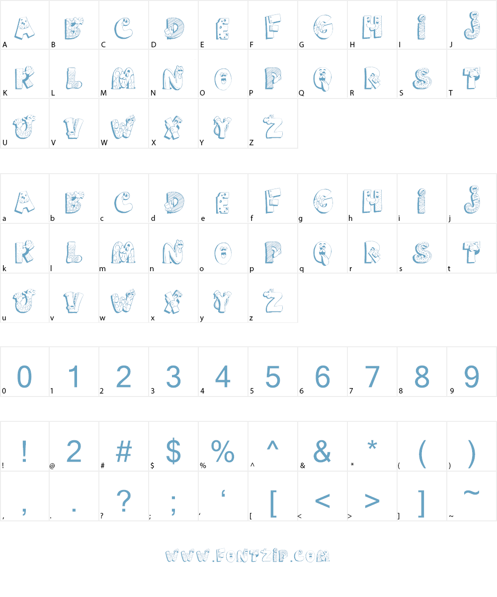 SillySet Font Character