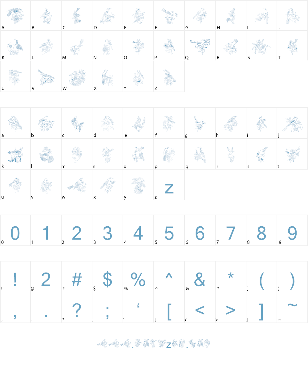 StateBirds Font Character