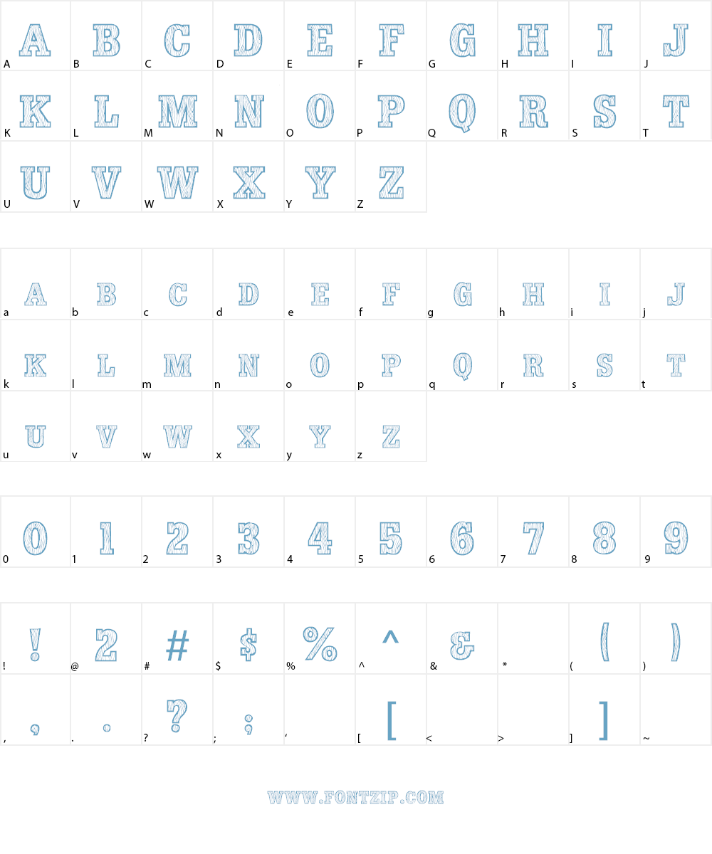 WoodLook Font Character