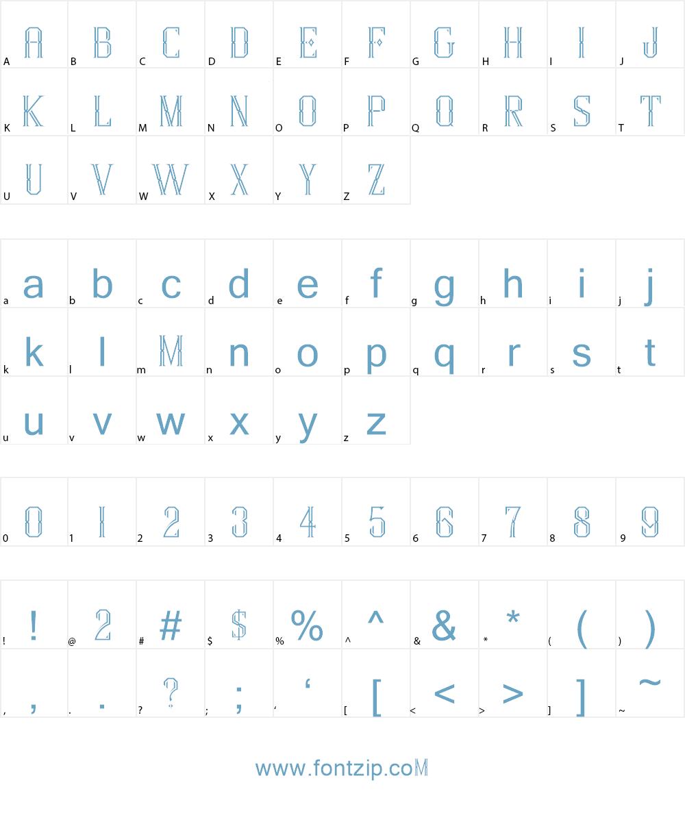 Marcel Caps Font Character
