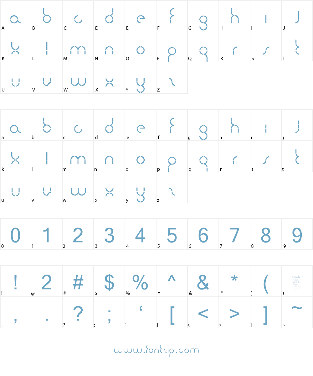 quarters Font Character