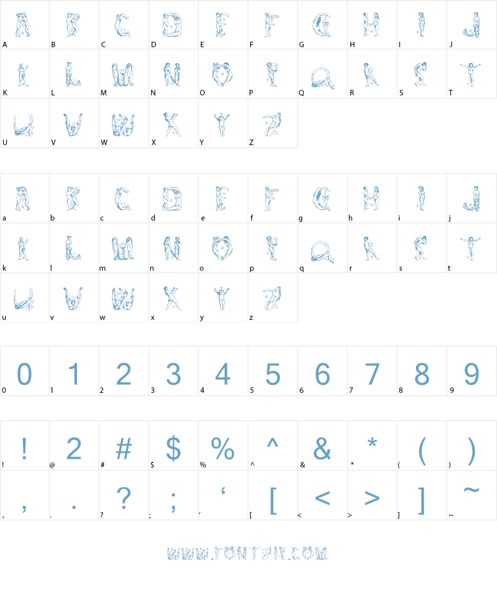 Weygel Bodies Font Character
