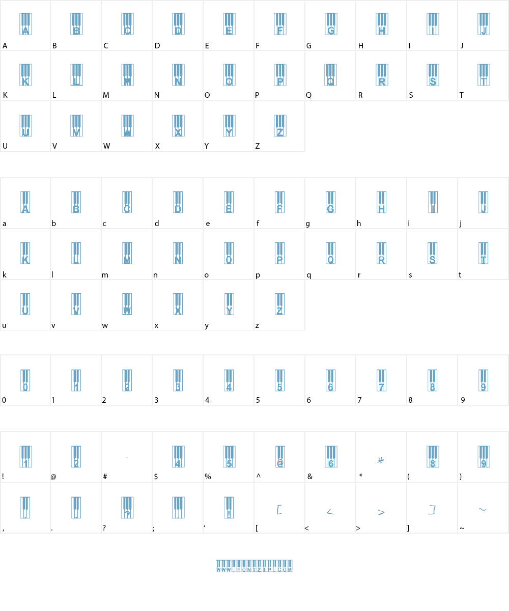 Willies Piano Tuned Font Character
