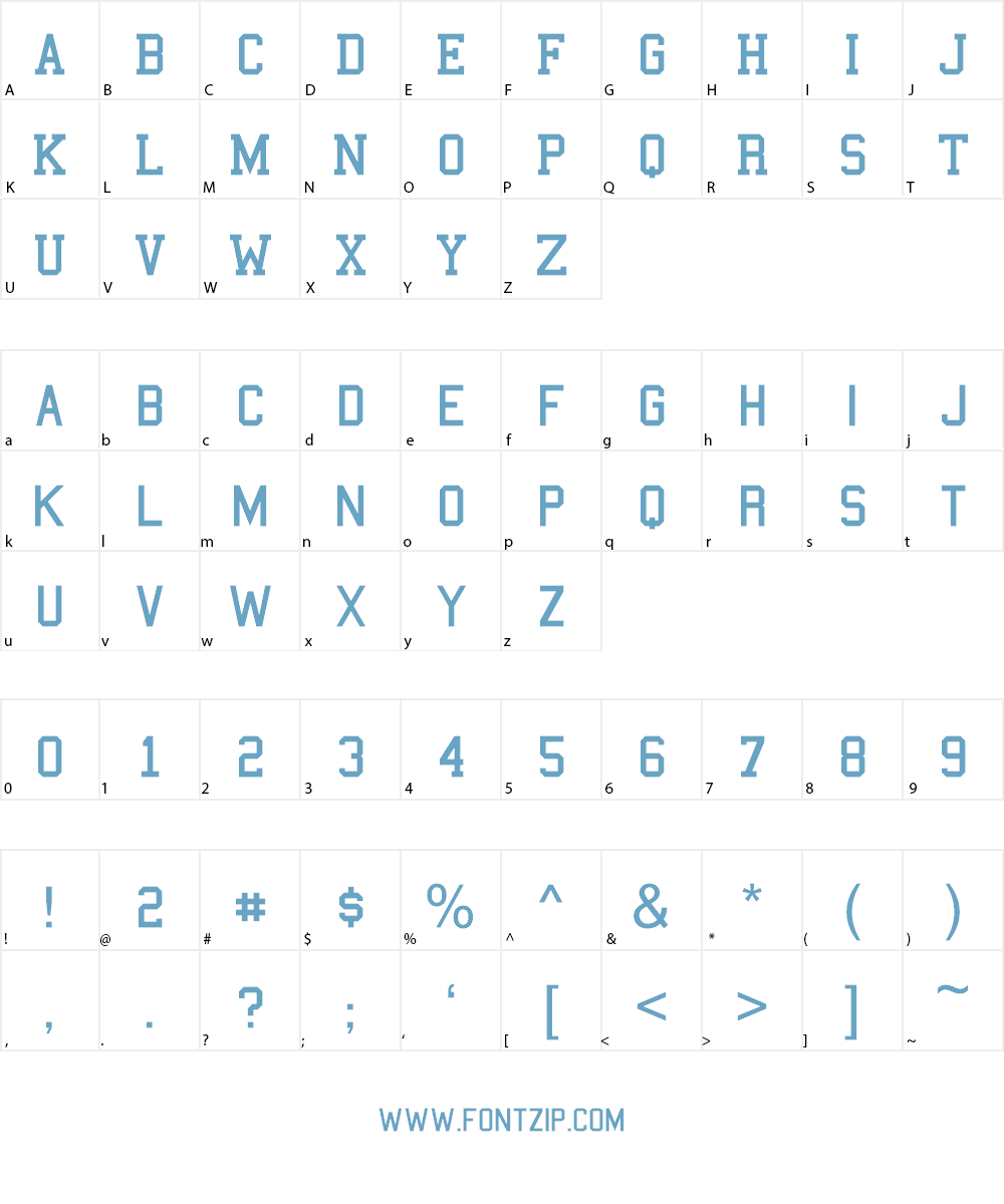 College Font Character