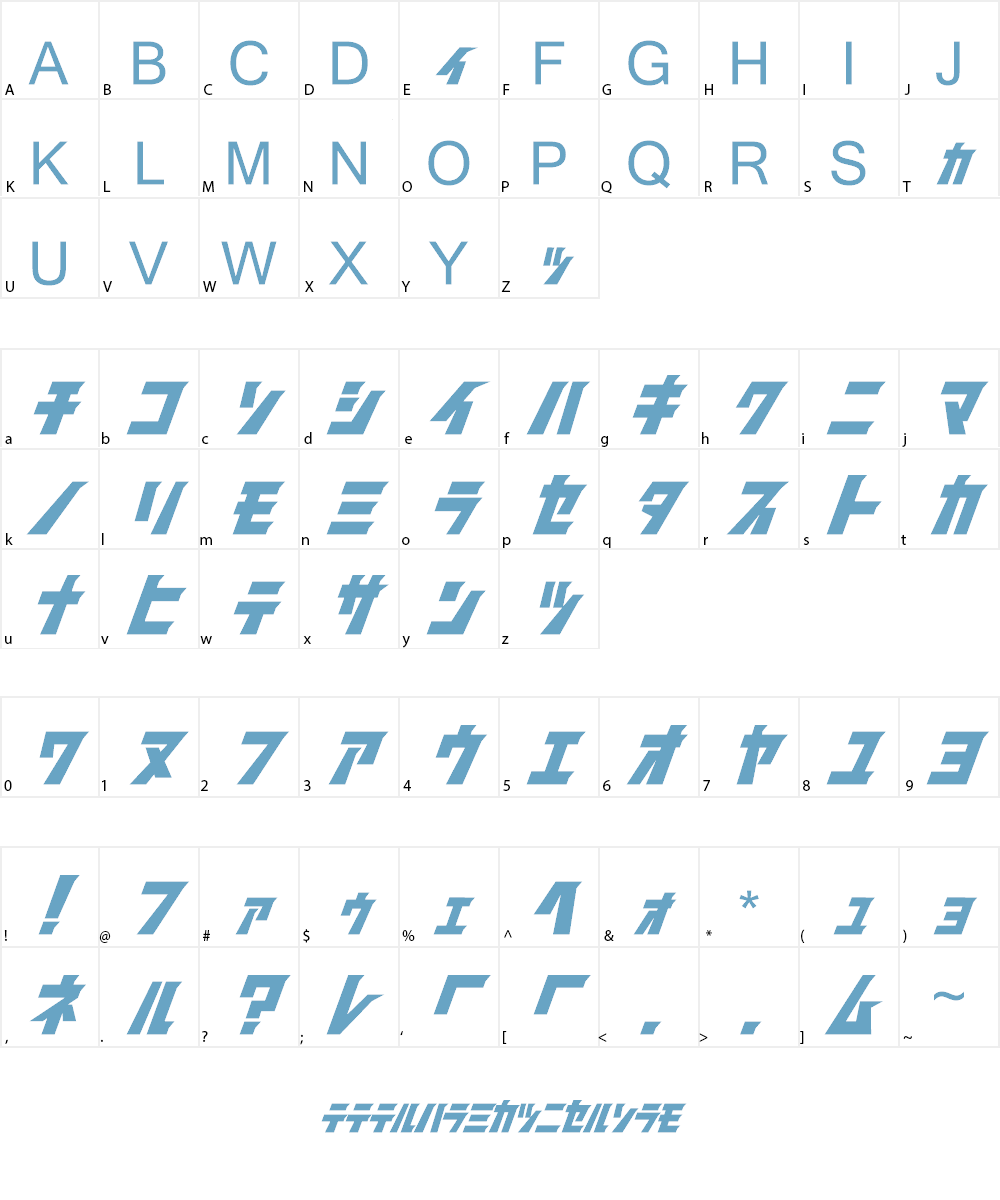 First Gundam Font Character