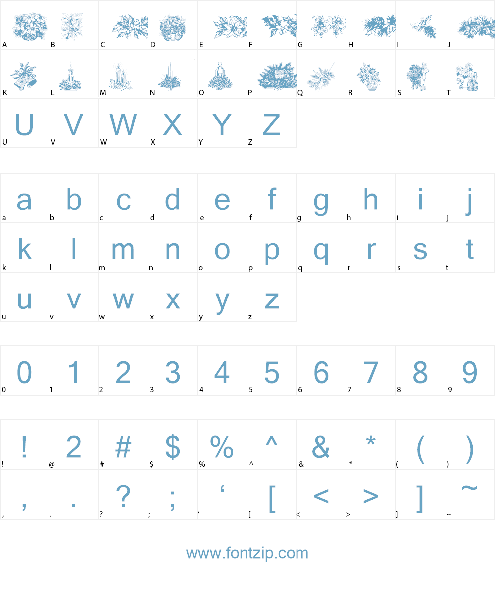 Christmas Greens Font Character