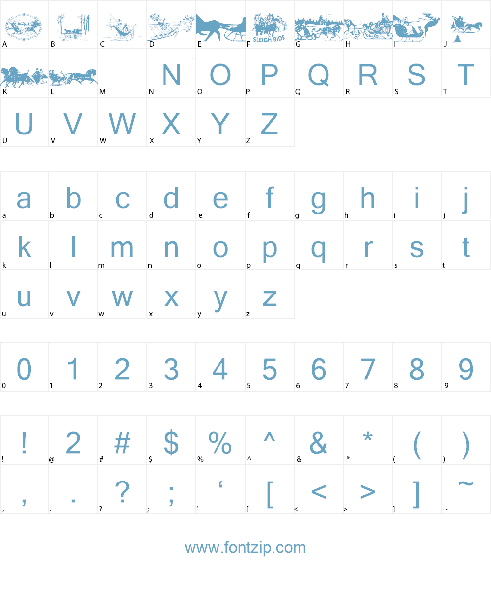 Sleigh Ride Font Character