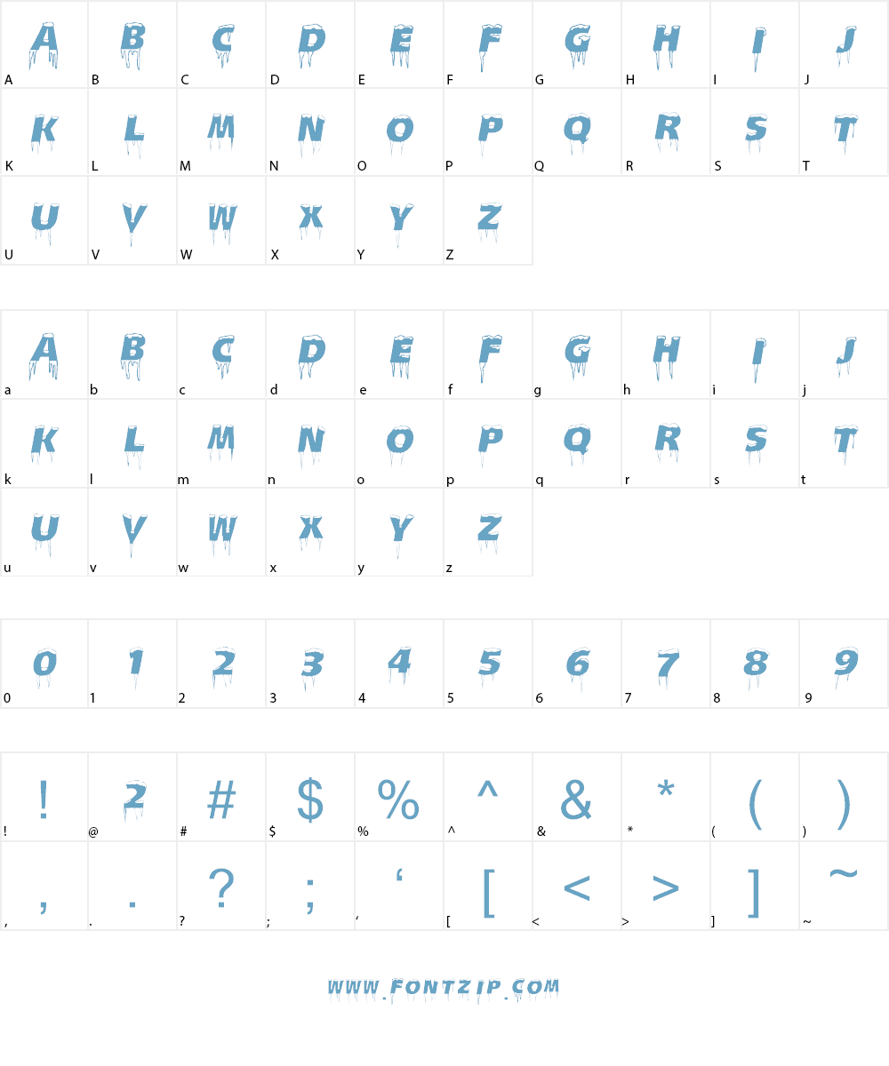 Ice Caps Font Character
