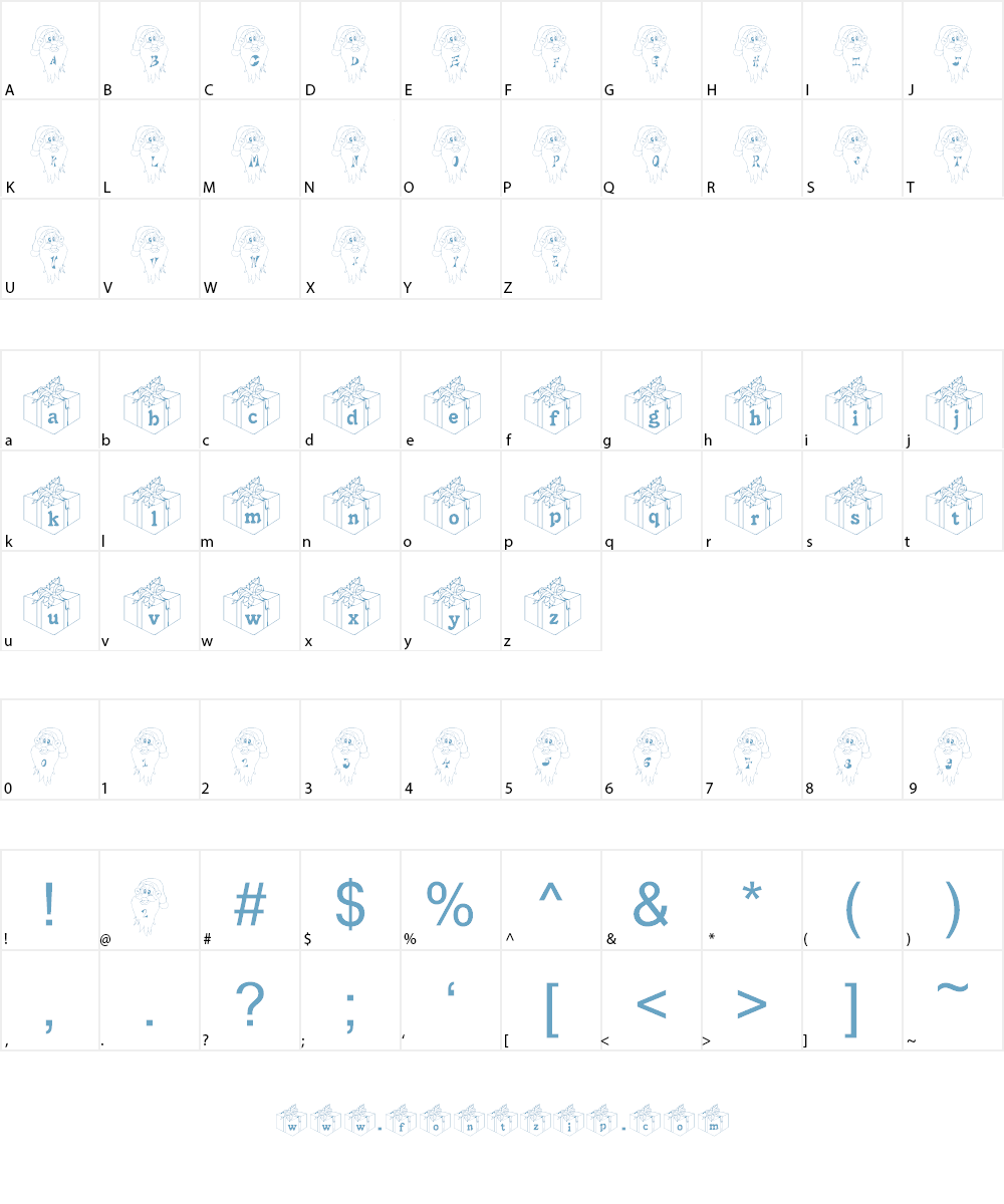 Jaunty Santa Font Character
