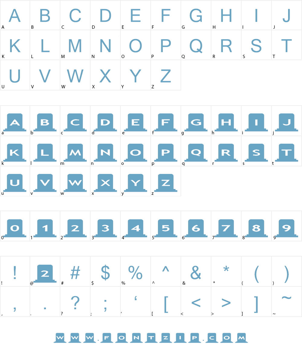 AlphaShapes gravestones Font Character