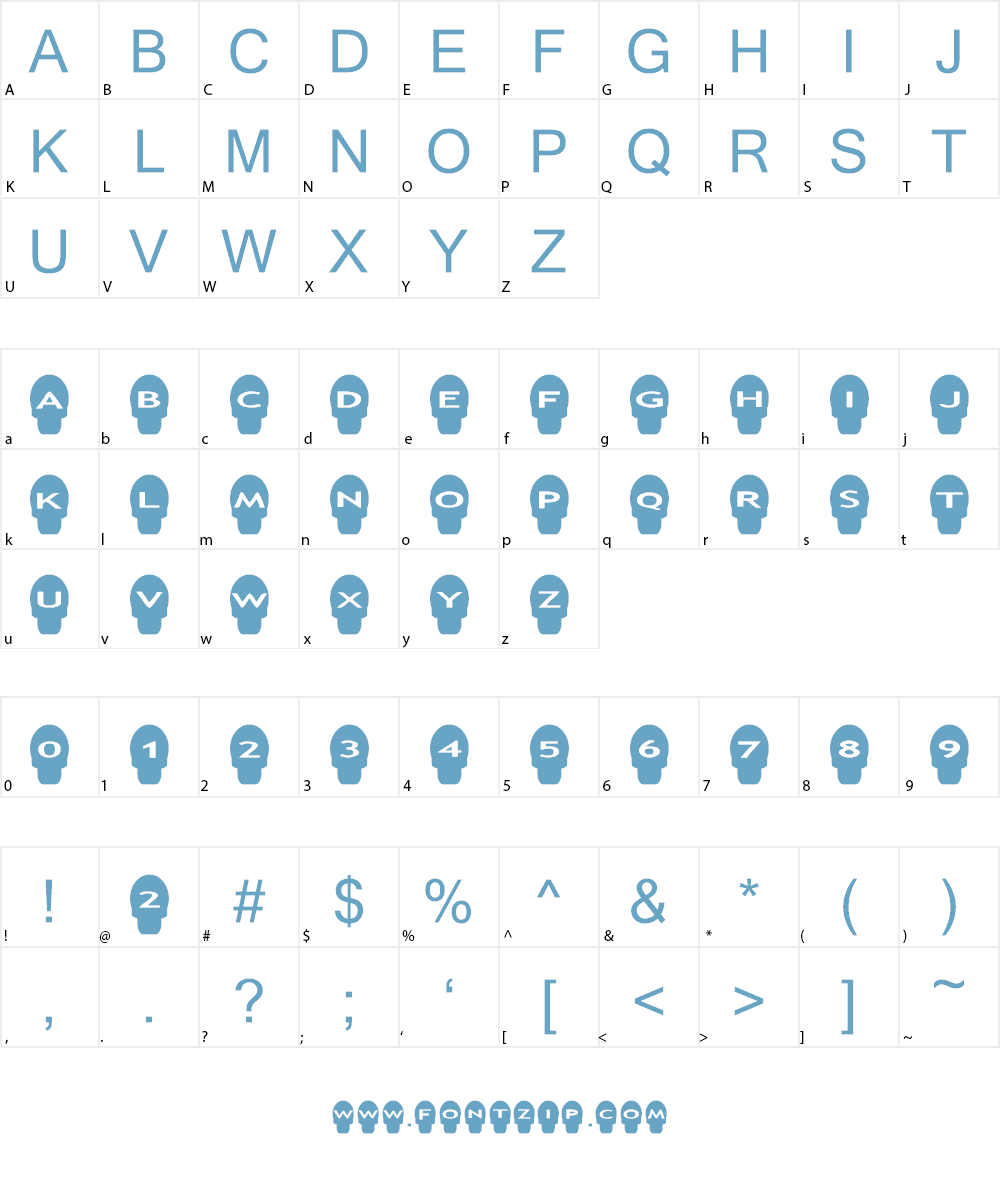 AlphaShapes skulls Font Character