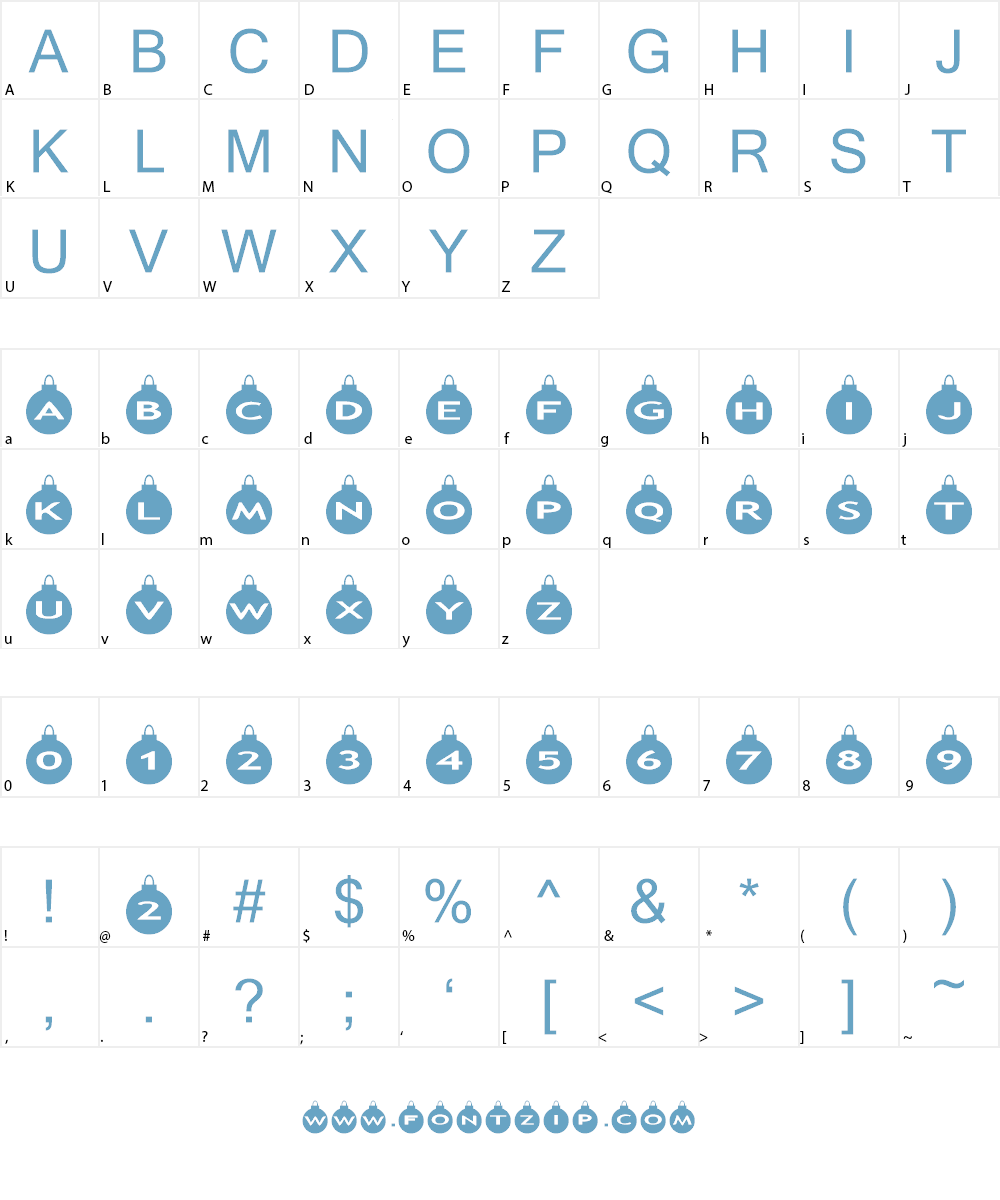 AlphaShapes xmas balls Font Character