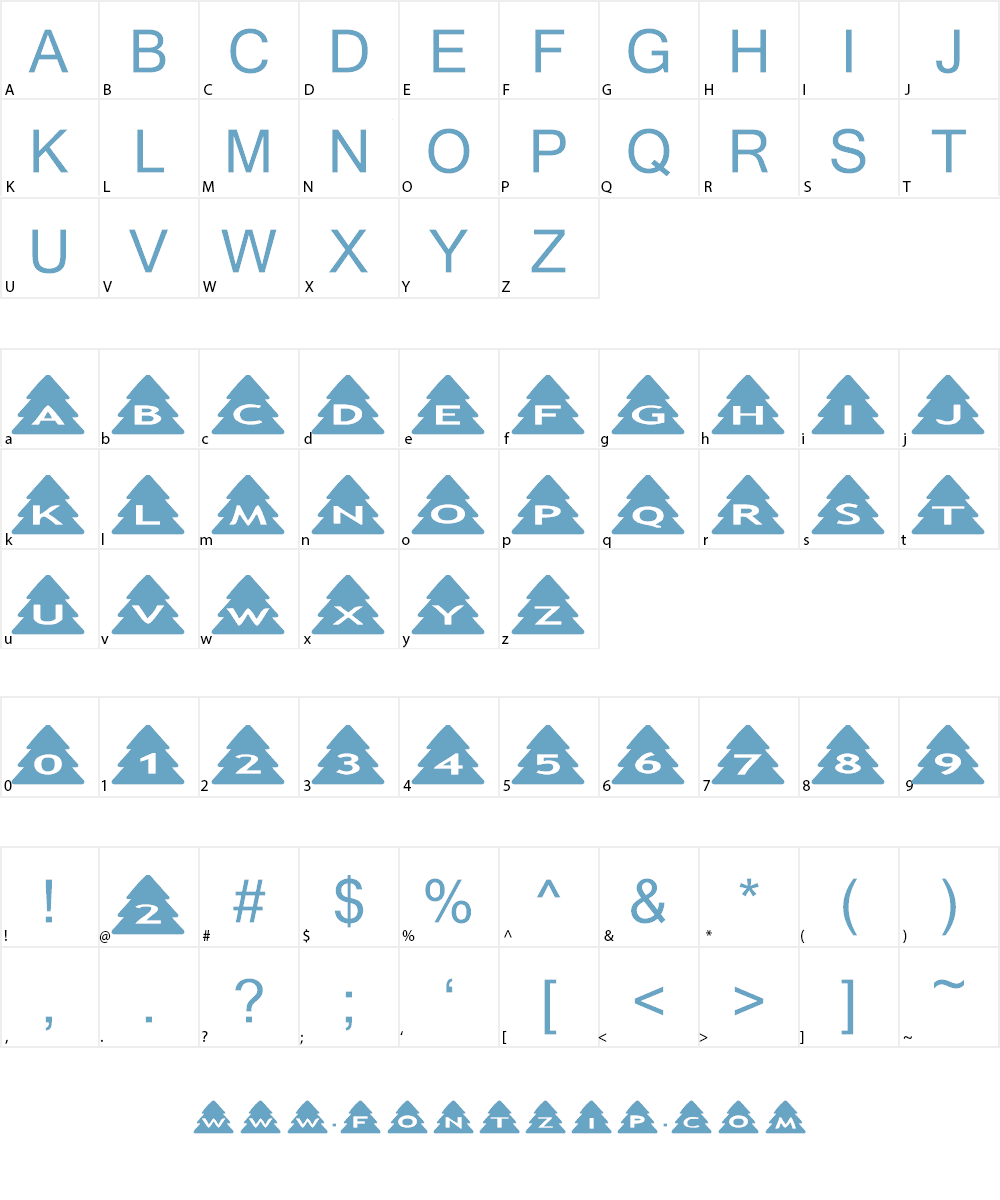 AlphaShapes xmas trees Font Character