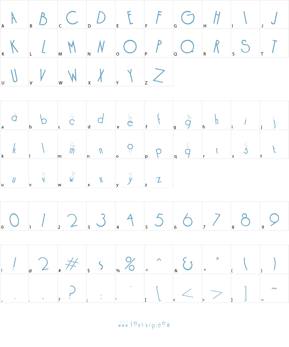 Cocktail Bubbly Font Character