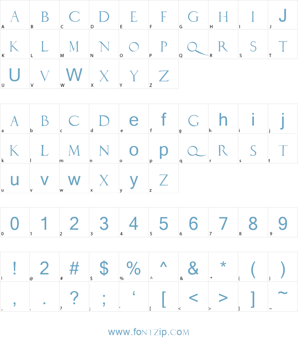 Duerer Latin Font Character