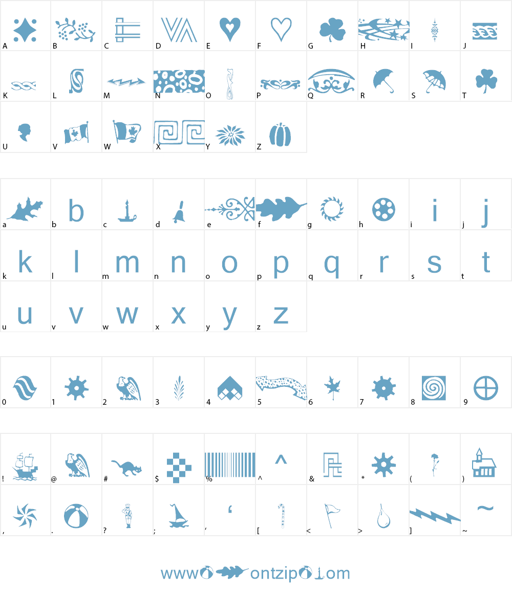 AngstDingbatsOne Font Character