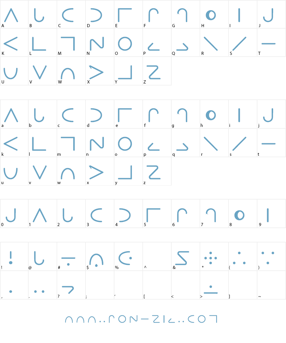 RNIB MOON Font Character