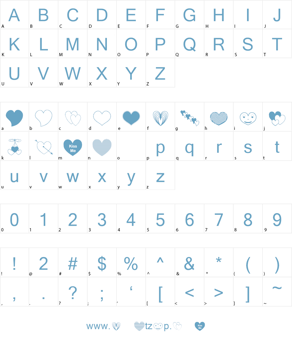 ap justhearts Font Character