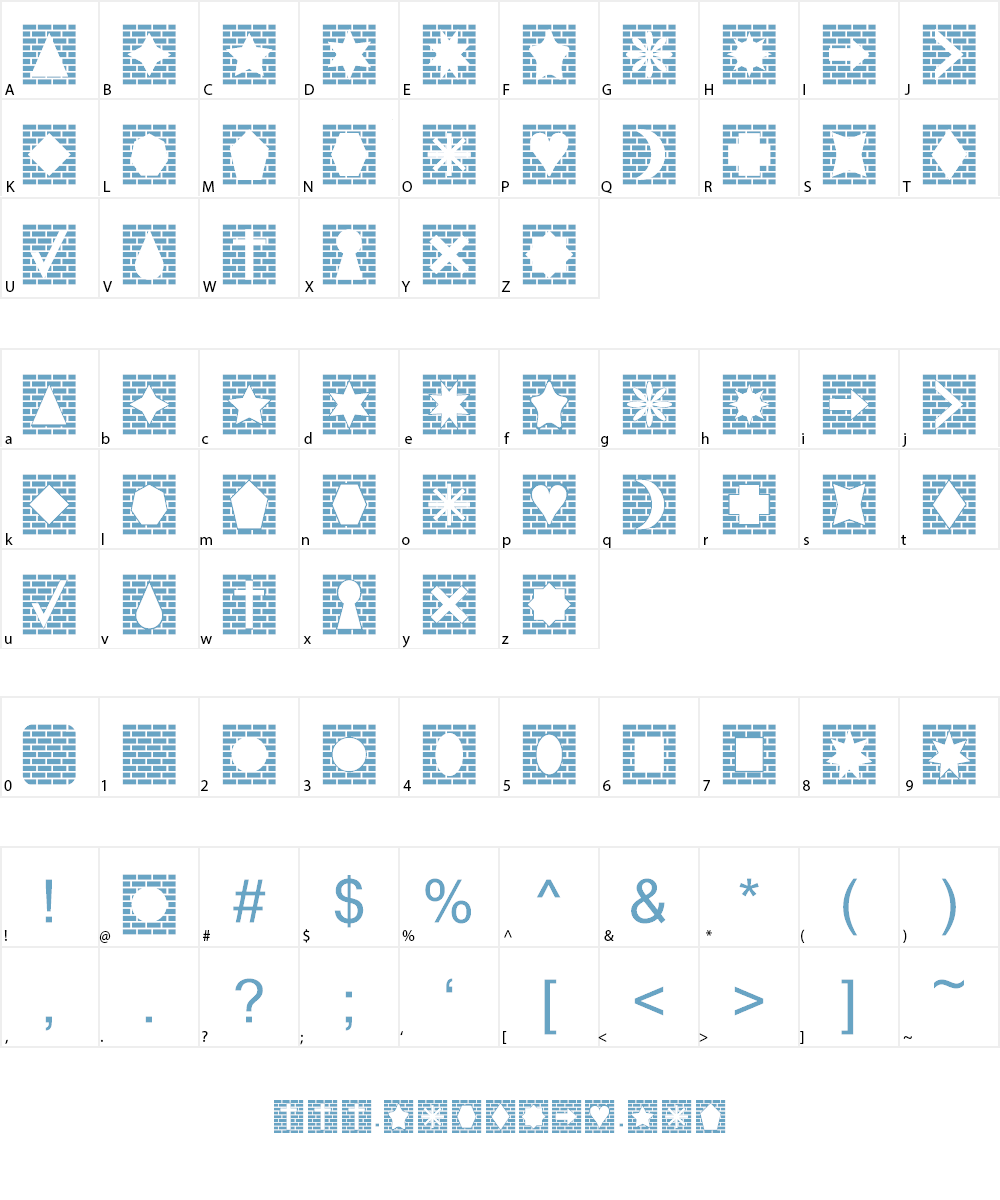 Bricks n Things Font Character