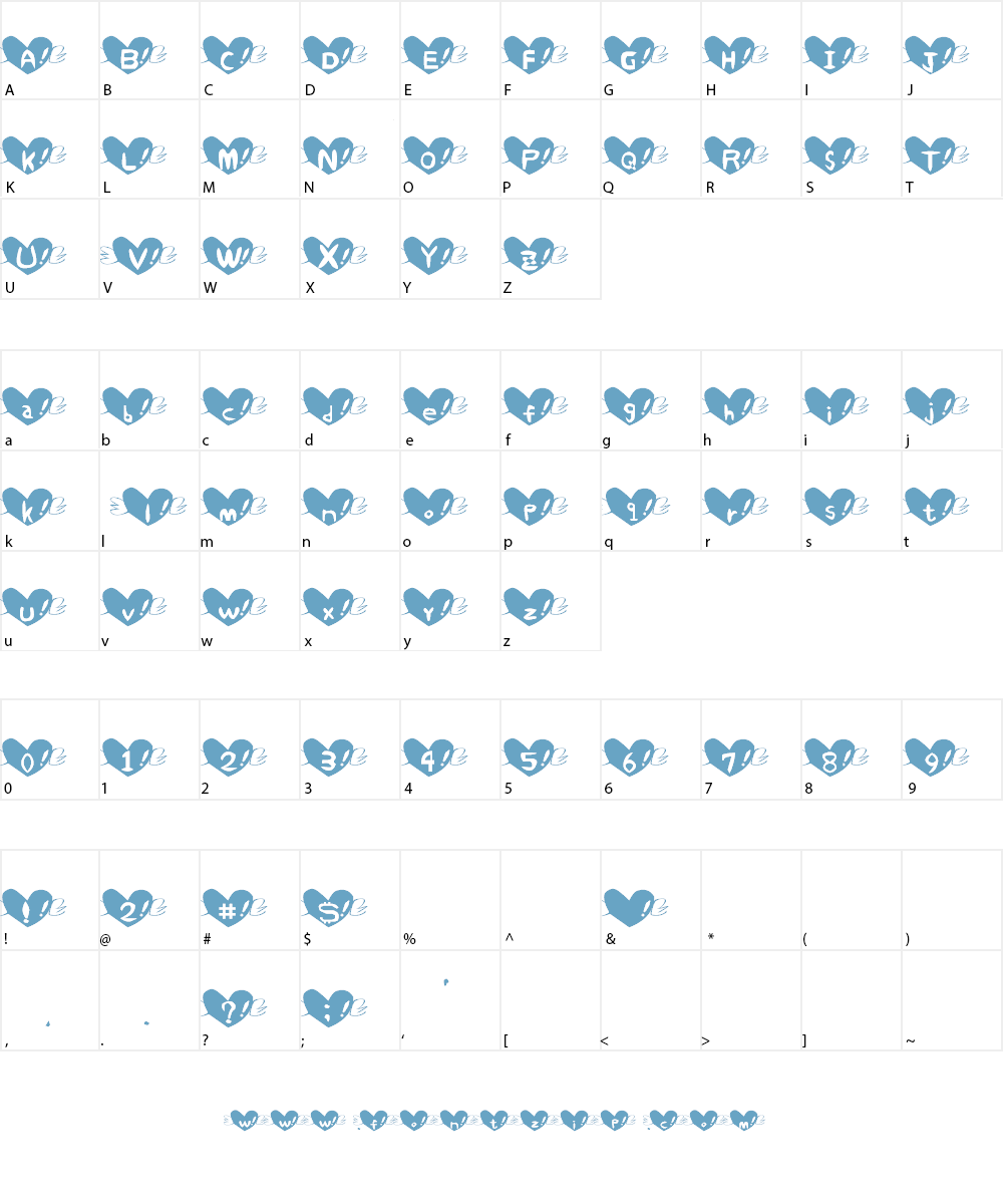 Heart Font Character