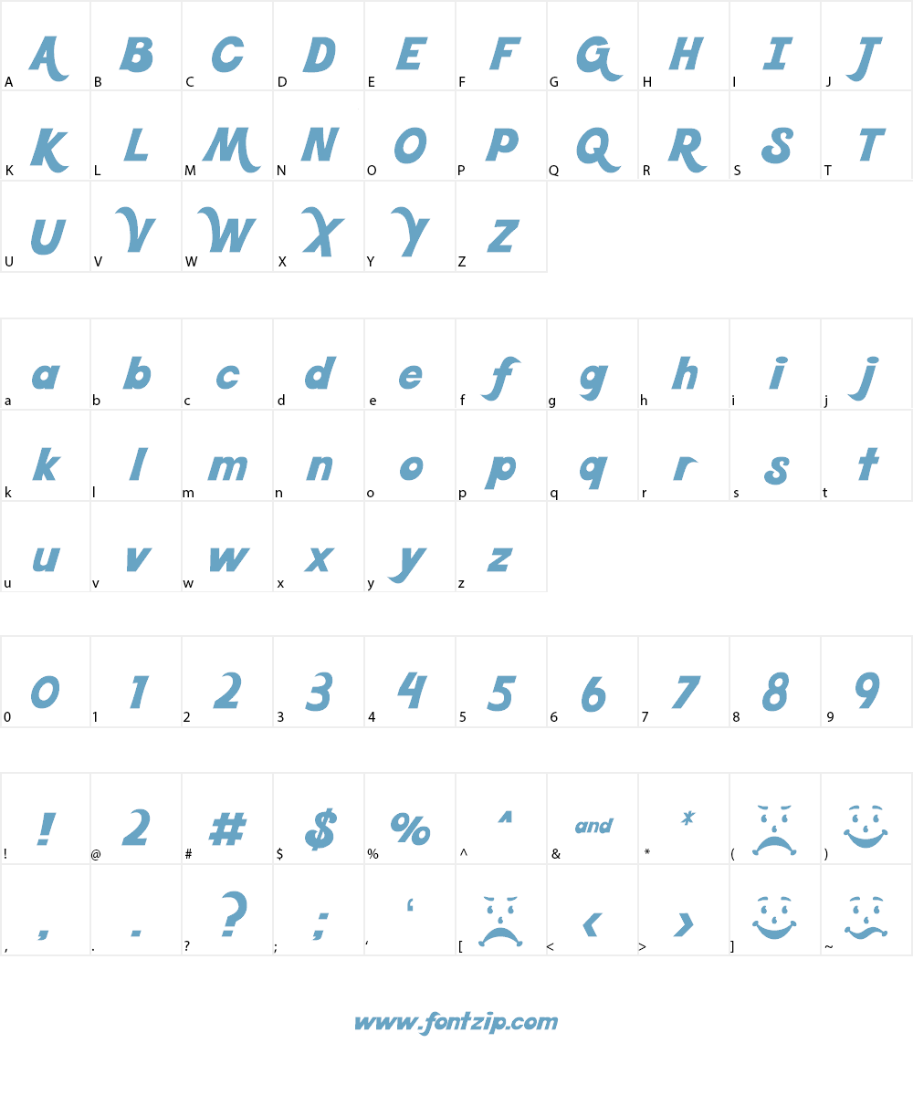 Kool Beans Font Character