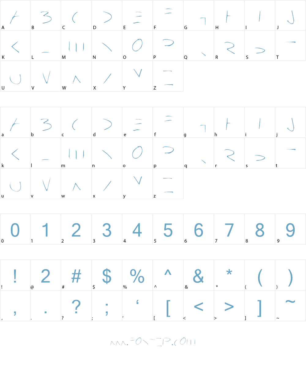 Bleak Future Hand Font Character