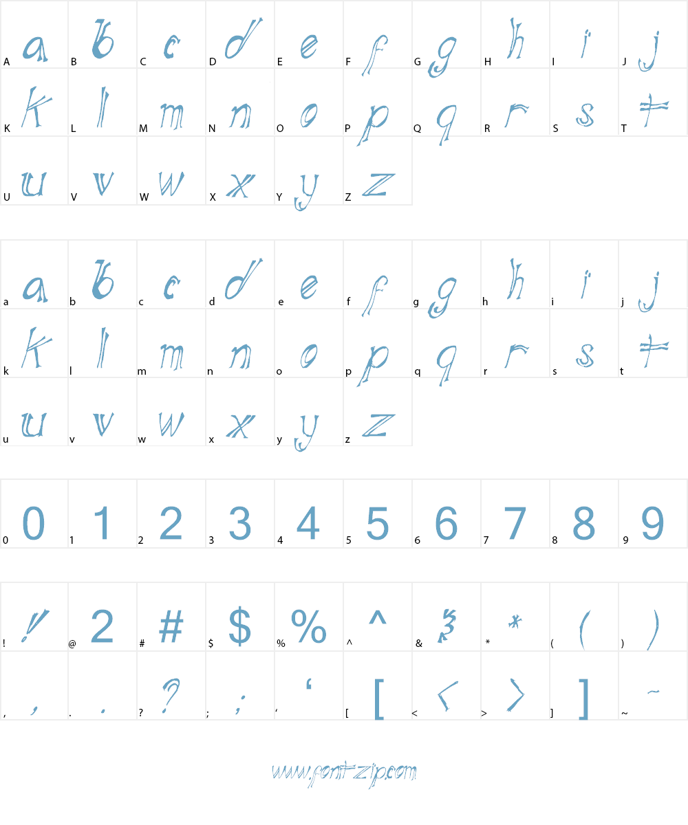 Blue Mutant Font Character