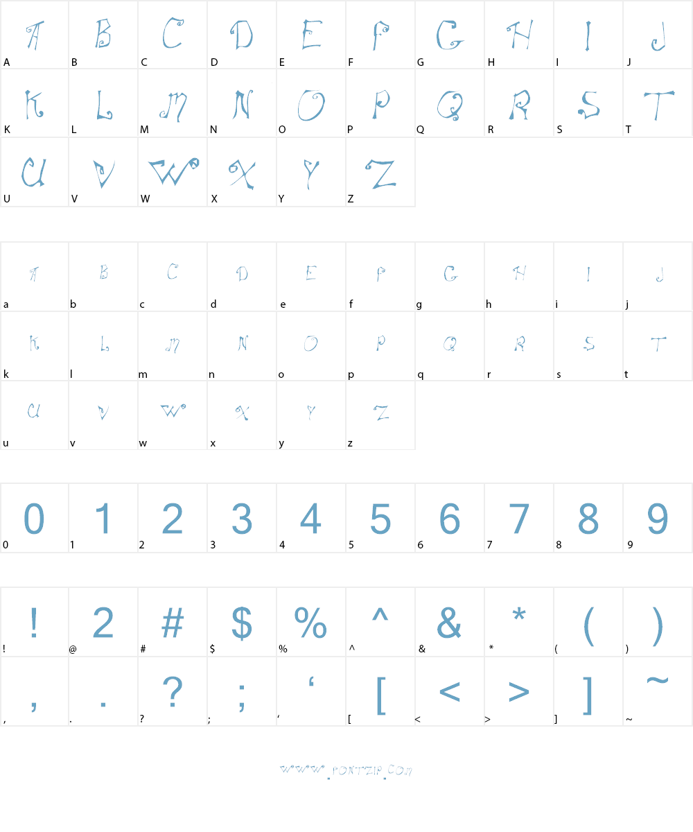 SpitCurl Font Character
