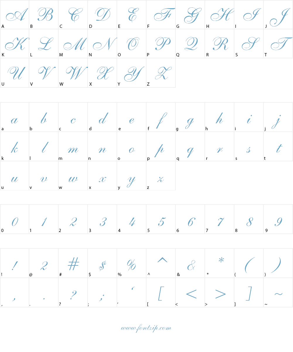 ALS Script Font Character
