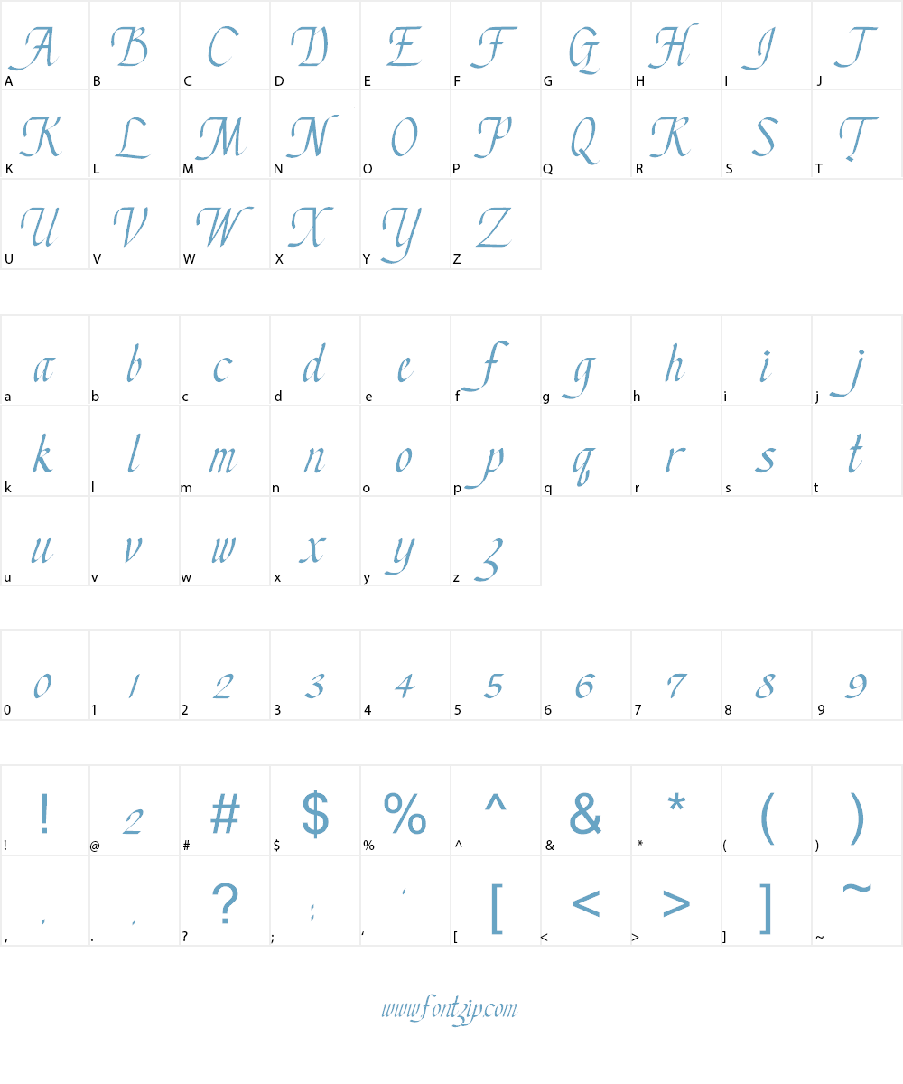 Chancery Cursive Font Character