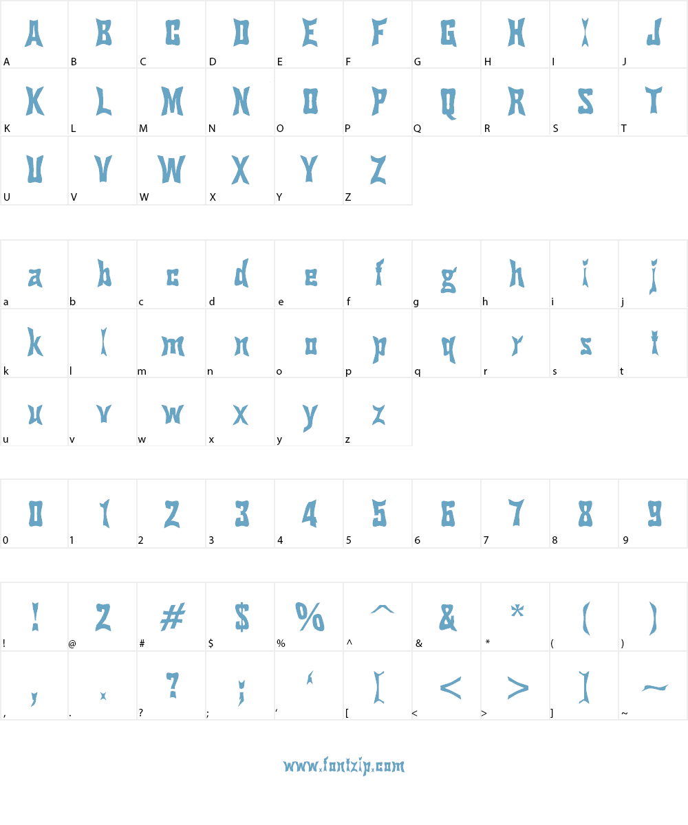 Pinch Drunk Font Character