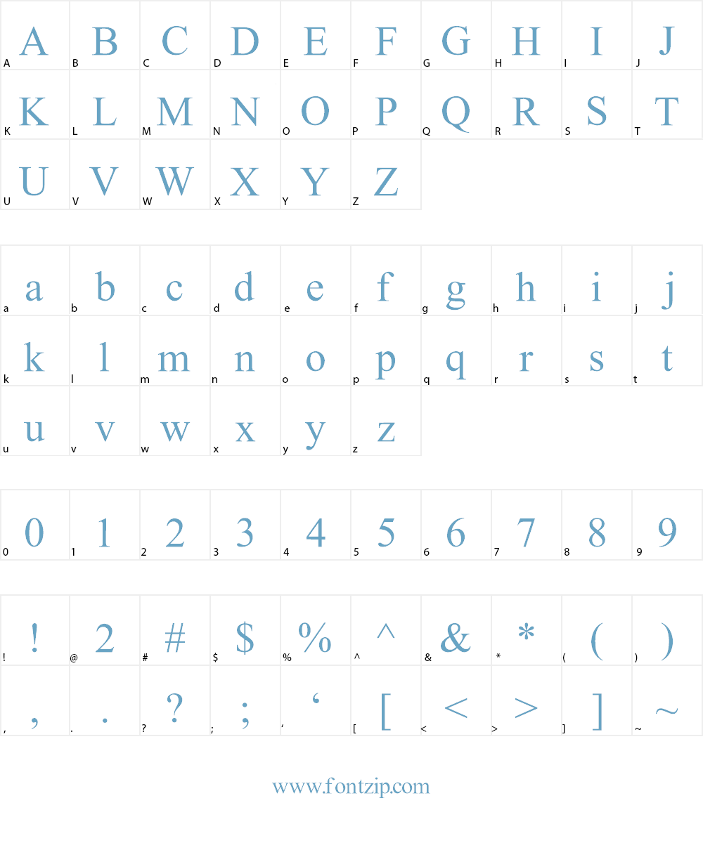 Temps Nouveau Font Character