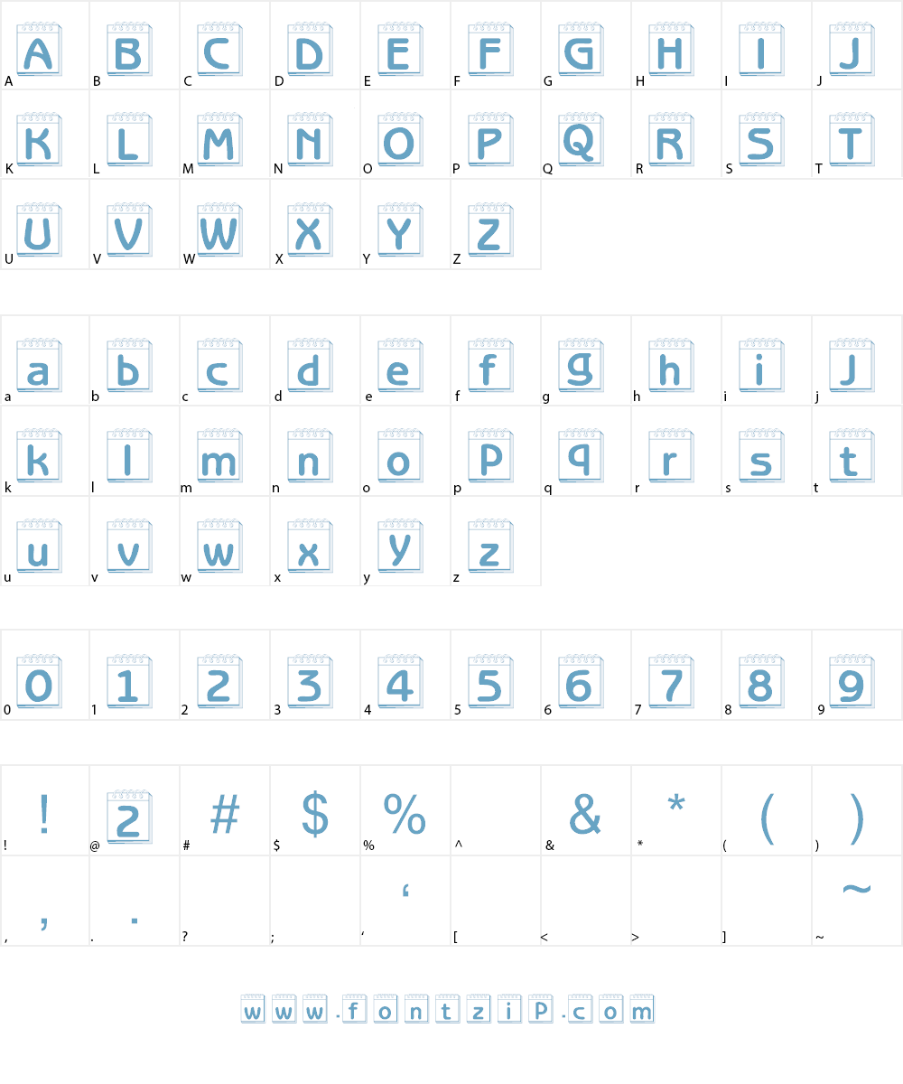 101! Day Planner Font Character