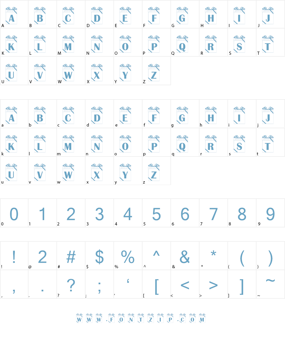 101! Gift Font Character