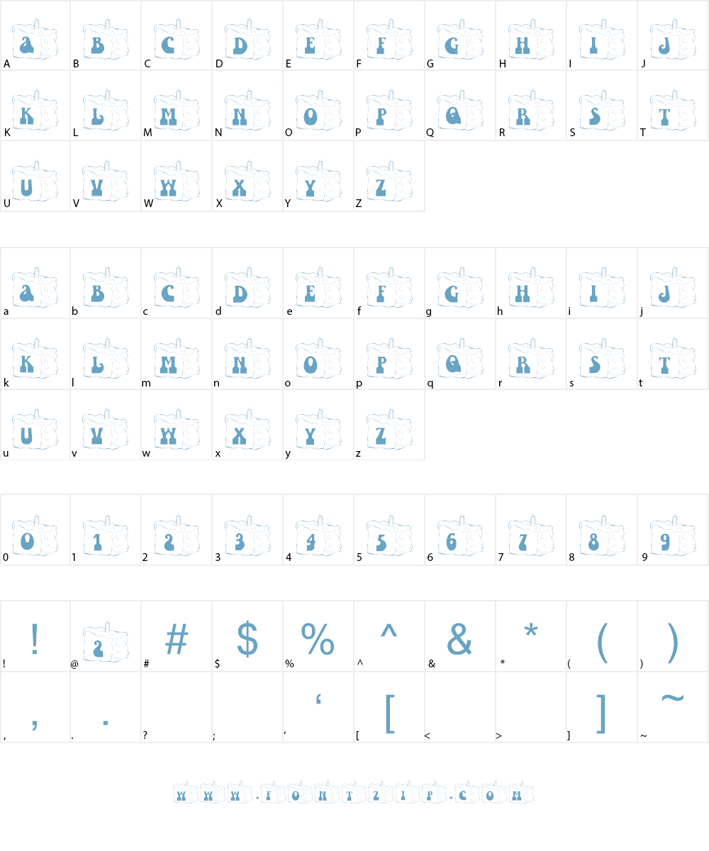 101! Slice of Cake Font Character