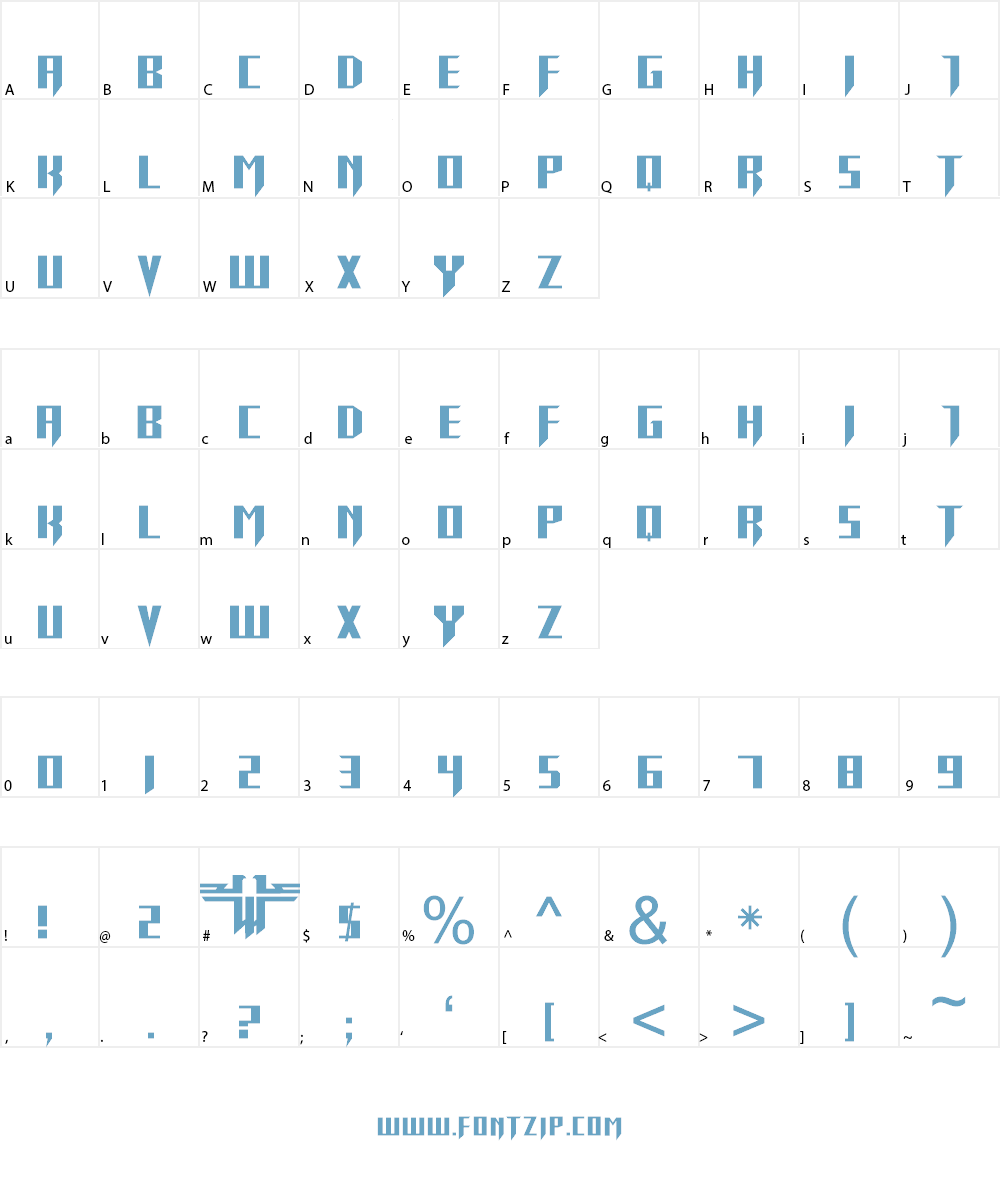 RETURN TO CASTLE Font Character