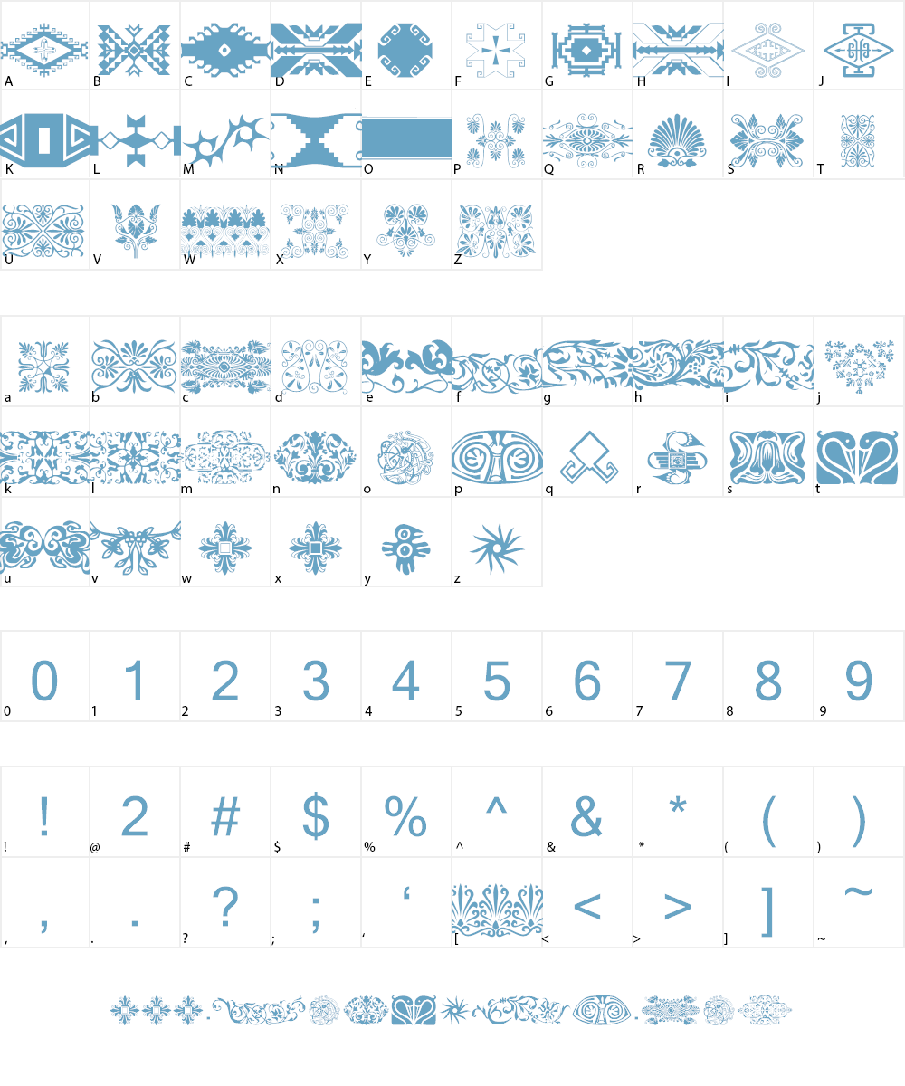 Designs Galore Font Character
